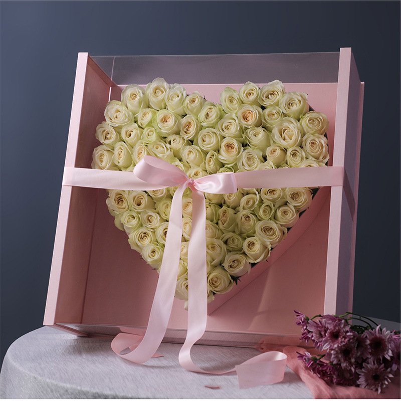 Heart Shape Real Preserved Roses 99pcs Forever Real Roses Weddings Fathers' Day Valentines' Day Natural Material Eternal Rose