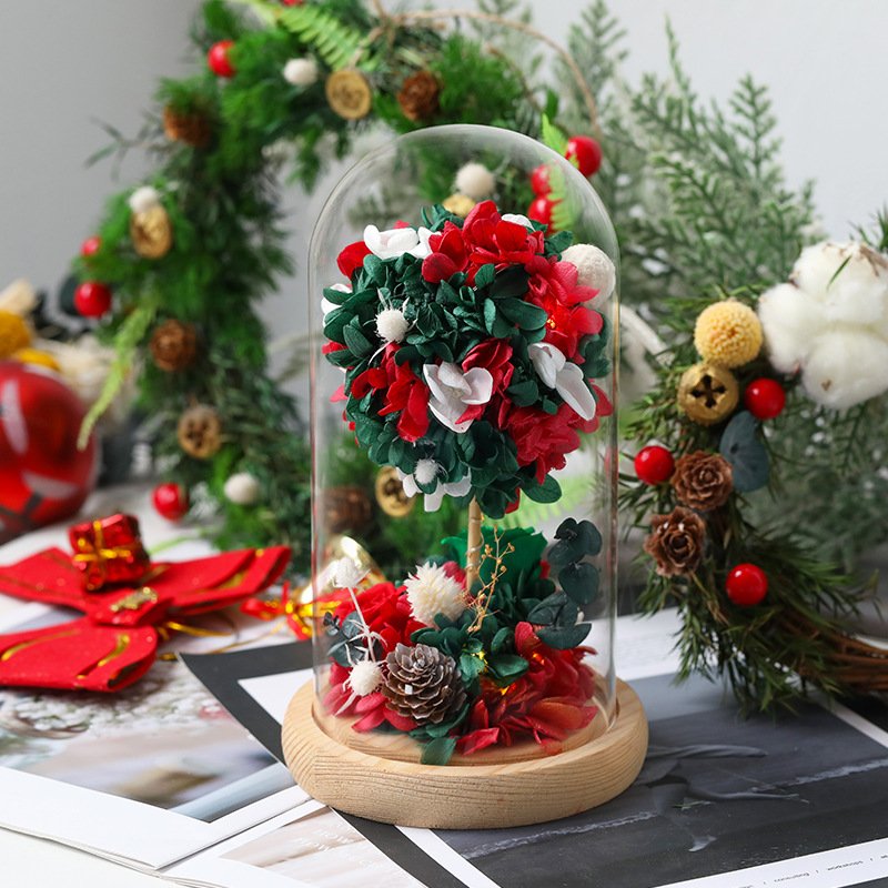 Factory Directly Supply 2024 New Released Eternal Rose Preserved Flower In Glass Dome for Christmas Gift