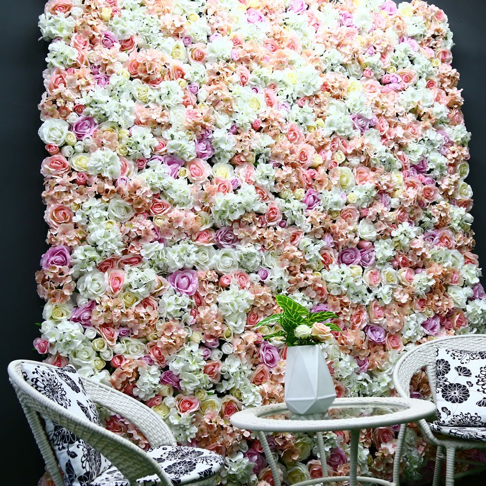 Newly artificial flower garland flower wall panel wedding decoration backdrop preserved flower wall