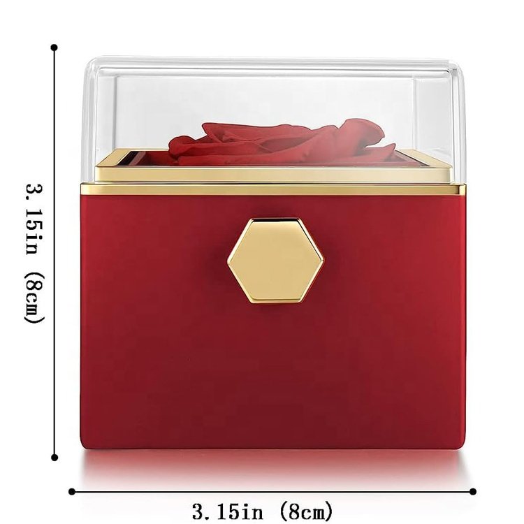 Trending products 2024 soap rose jewelry box acrylic rotating jewelry box for girlfriend