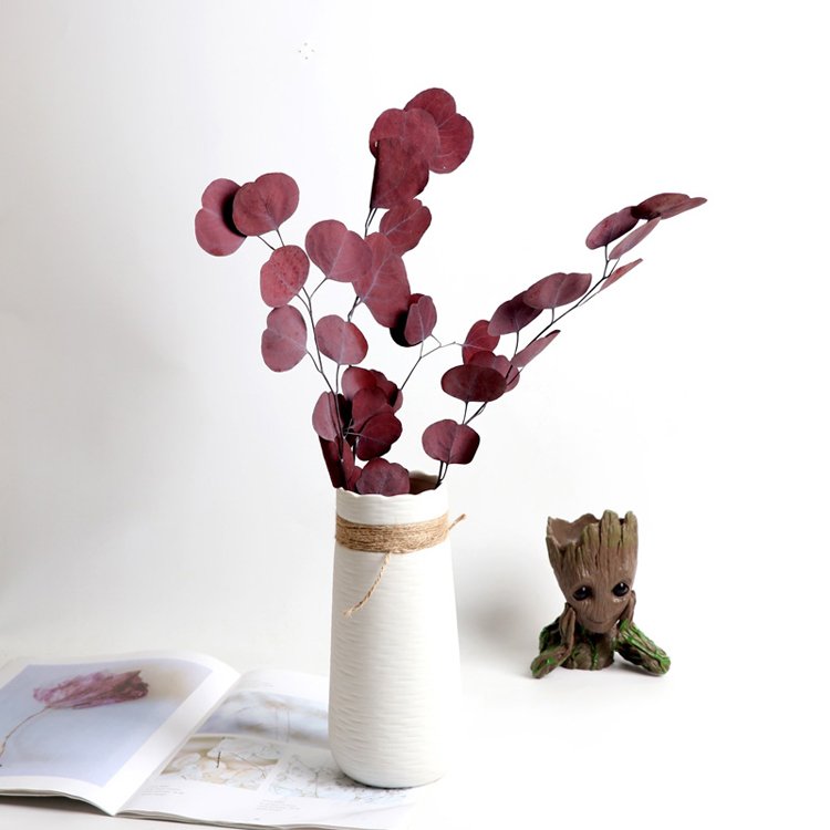 Sumflora Wholesale simulation green plant with fruit round leaves for wedding decoration preserved flower eucalyptus round leaf