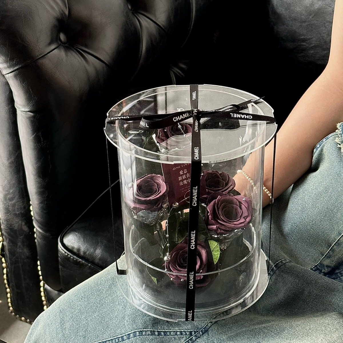 Mother's Day Gift preserved flowers with Acrylic box Long Lasting Real Natural Everlasting Immortal Forever flower
