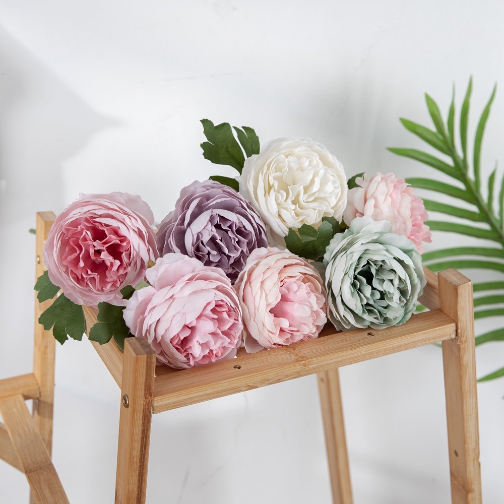 Best Selling High Quality Handmade Silk Tea Roses Wholesale Indoor Artificial Flowers for Christmas and Wedding Decoration