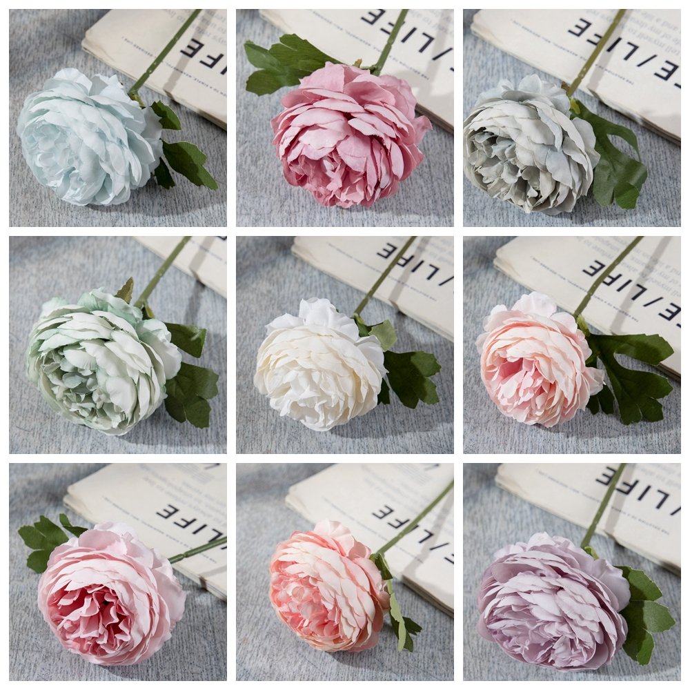 Best Selling High Quality Handmade Silk Tea Roses Wholesale Indoor Artificial Flowers for Christmas and Wedding Decoration