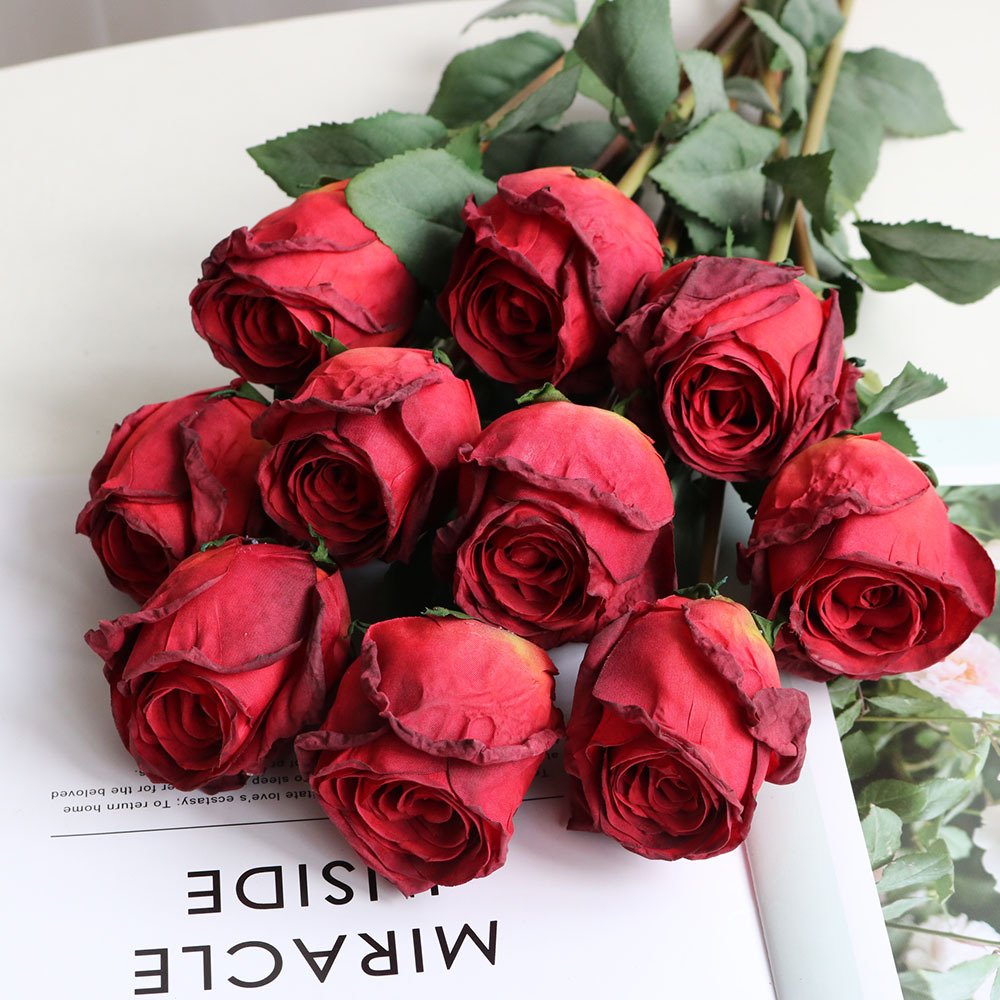 SuperZ Hot Selling High Quality Real Touch Preserved Flowers Rose Long Stem For Wedding