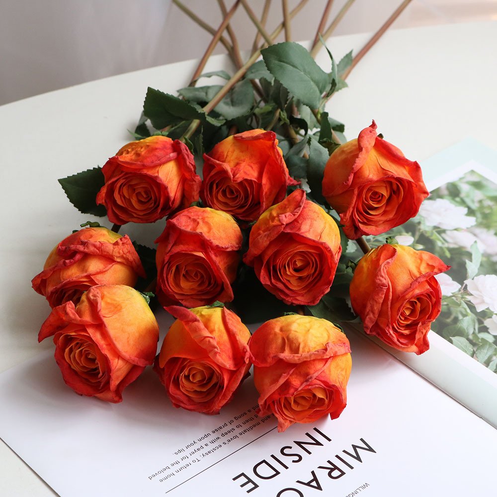 SuperZ Hot Selling High Quality Real Touch Preserved Flowers Rose Long Stem For Wedding