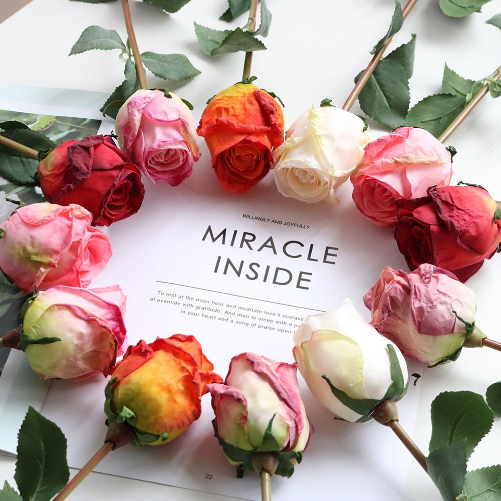 SuperZ Hot Selling High Quality Real Touch Preserved Flowers Rose Long Stem For Wedding