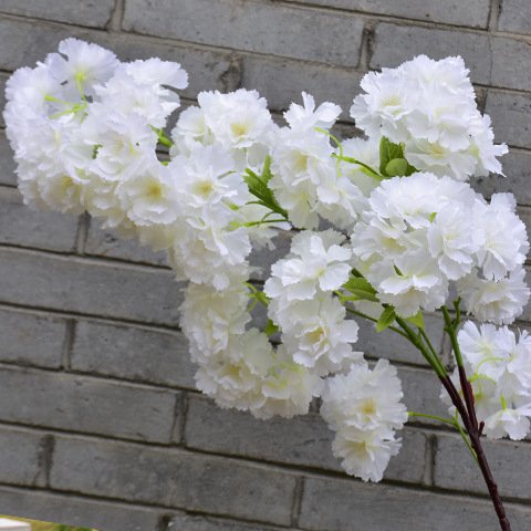 AF0404-5 Wedding Table Centerpieces Pink Artificial Promotional Short 3 Branches Small Peach Cherry Blossom Flowers