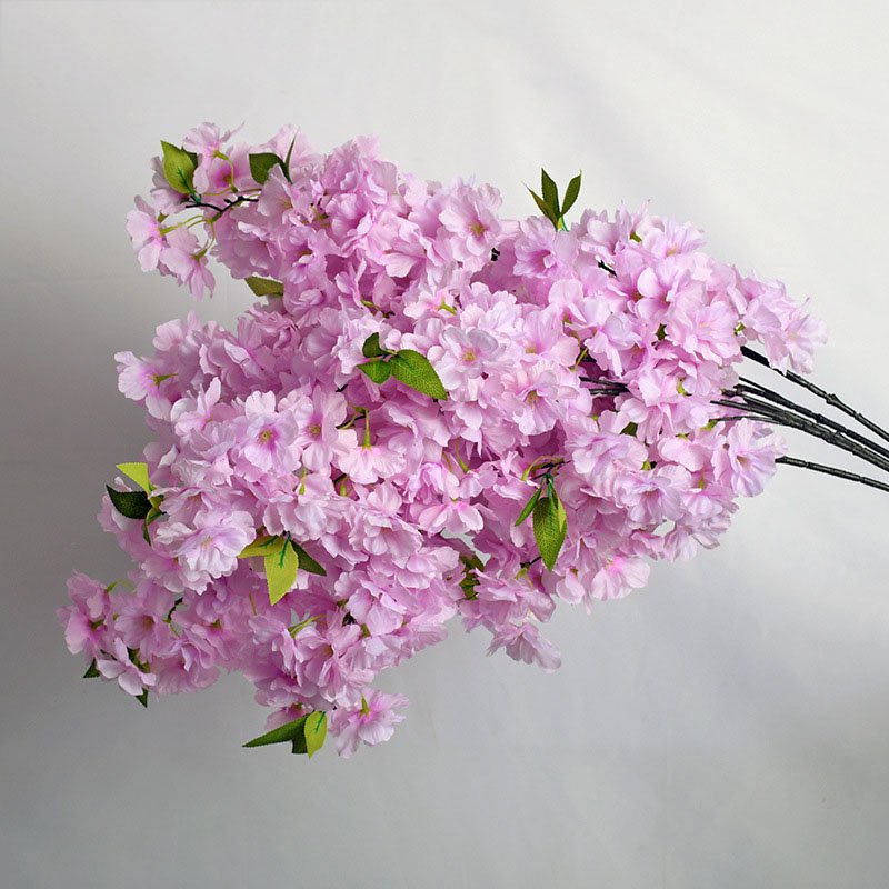 AF0404-5 Wedding Table Centerpieces Pink Artificial Promotional Short 3 Branches Small Peach Cherry Blossom Flowers
