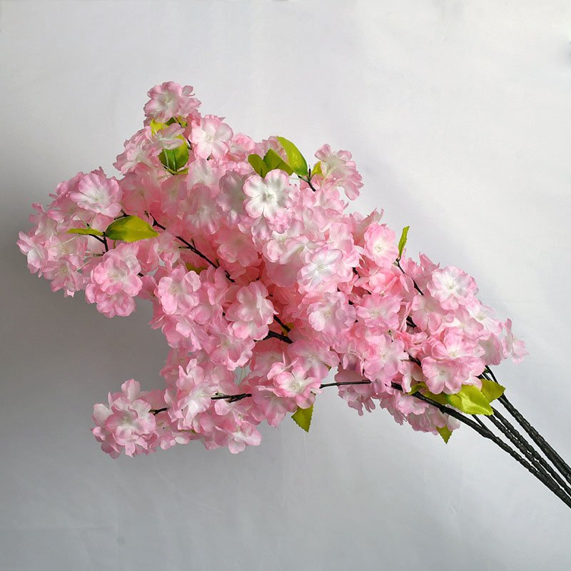 AF0404-5 Wedding Table Centerpieces Pink Artificial Promotional Short 3 Branches Small Peach Cherry Blossom Flowers