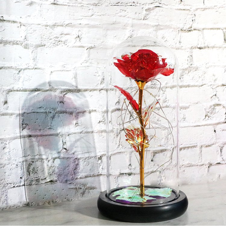 valentines gifts adults for girls gifts artificial flower valentine rose balloon led 24k gold foil rose in glass dome