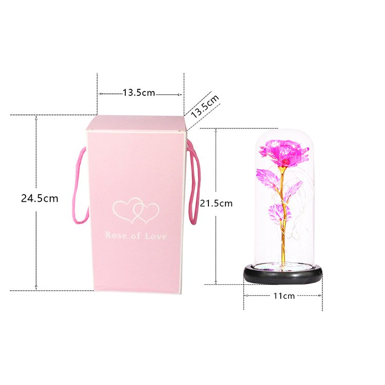 valentines gifts adults for girls gifts artificial flower valentine rose balloon led 24k gold foil rose in glass dome