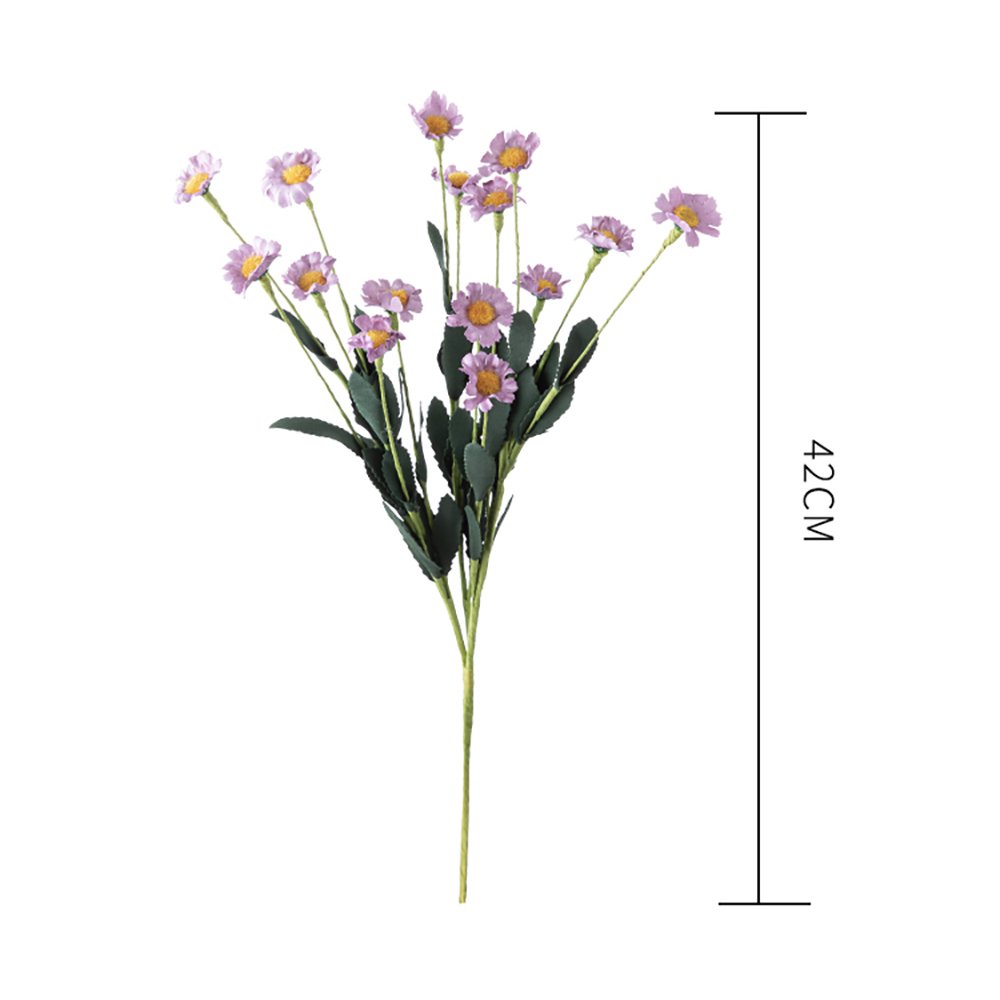 Artificial Flower Real Touch Flower Ball Chrysanthemum Green Plants PE 15 Head Small Foam Daisy for Wedding Wall Table Decor