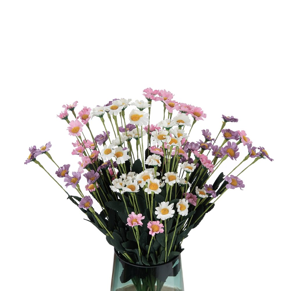 Artificial Flower Real Touch Flower Ball Chrysanthemum Green Plants PE 15 Head Small Foam Daisy for Wedding Wall Table Decor