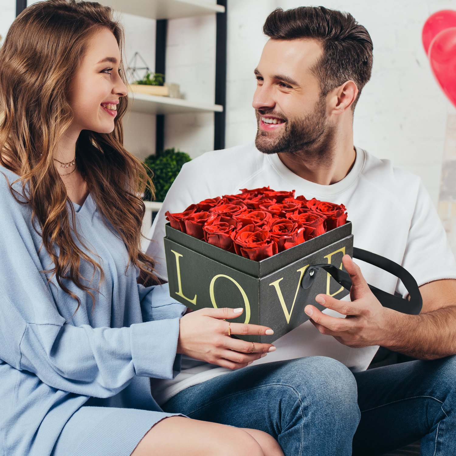 Wholesale Handmade DIY preserved flower box forever stabilize everlasting roses preserved flower valentine gifts rose flower