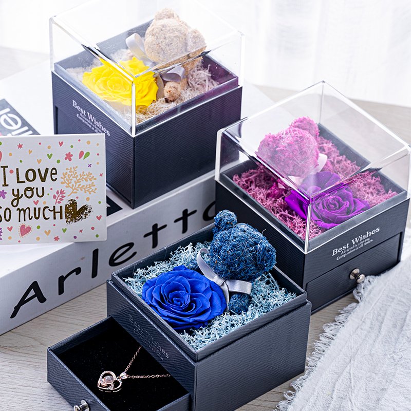 Everlasting Flowers Gift Boxes for Present Eternal Rose Box Special Presentation of Preserved Flowers & Plants Mother&#39;s Day