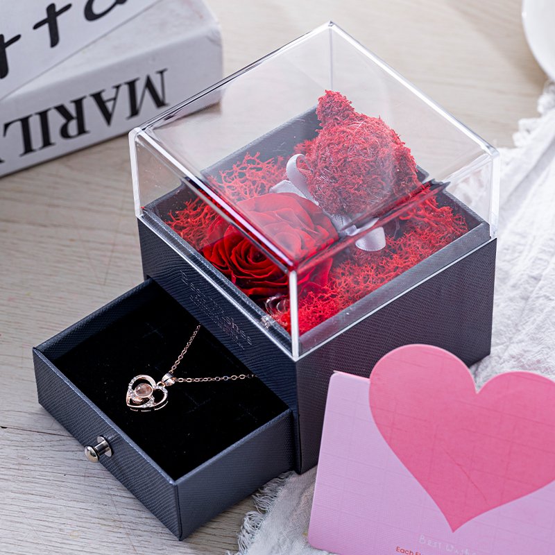 Everlasting Flowers Gift Boxes for Present Eternal Rose Box Special Presentation of Preserved Flowers & Plants Mother&#39;s Day