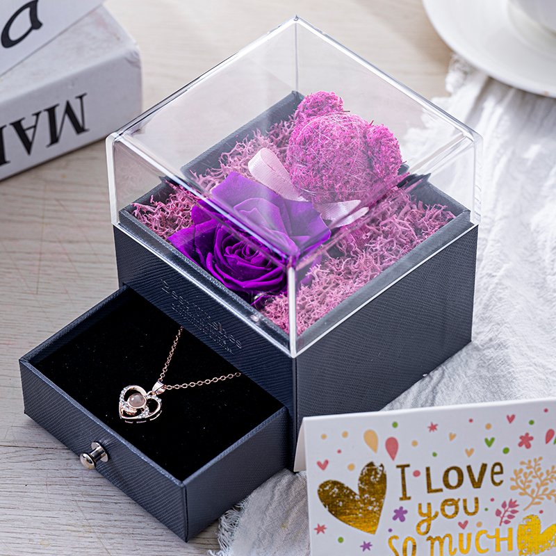 Everlasting Flowers Gift Boxes for Present Eternal Rose Box Special Presentation of Preserved Flowers & Plants Mother's Day