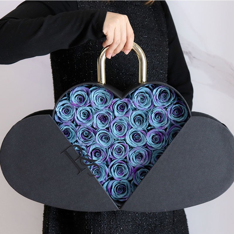 Forever Flower Preserved Roses Eternal Real Heart-Shape Box for Valentine's Day and Mother's Day Gift