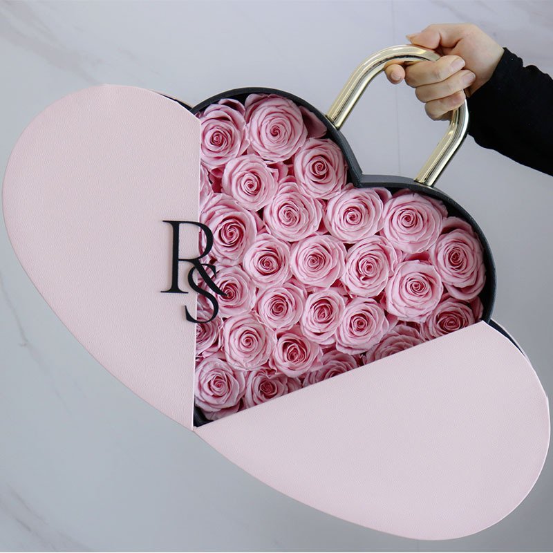 Forever Flower Preserved Roses Eternal Real Heart-Shape Box for Valentine's Day and Mother's Day Gift