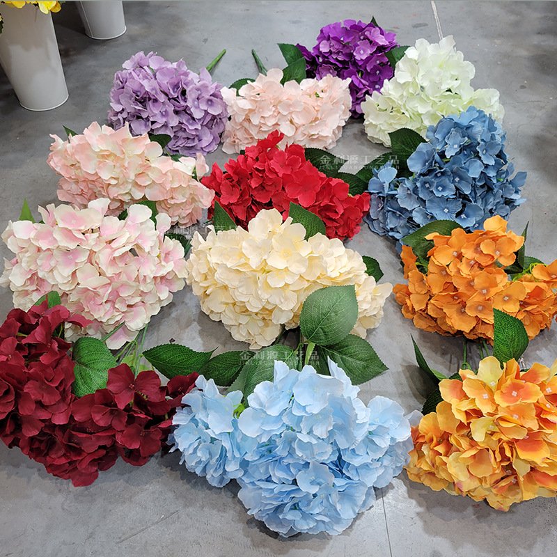 Factory Wholesale Flower Bouquet Artificial Silk hydrangea Home Wedding Decor Bouquet