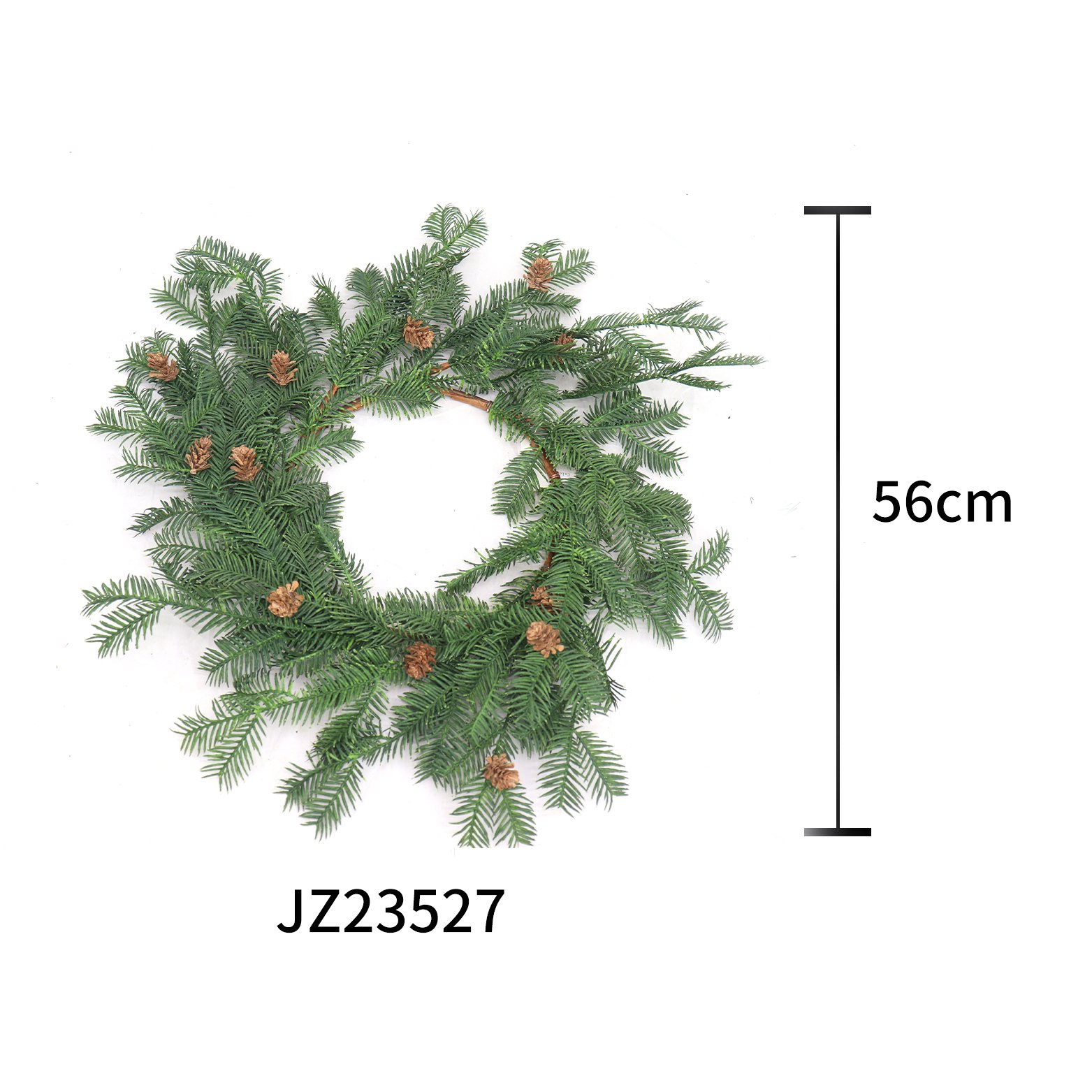 56cm New Style PVC Hoop Pine Cheap Wedding Artificial Decorative Flowers Wreaths Greenery Plants Preserved Flowers Plants