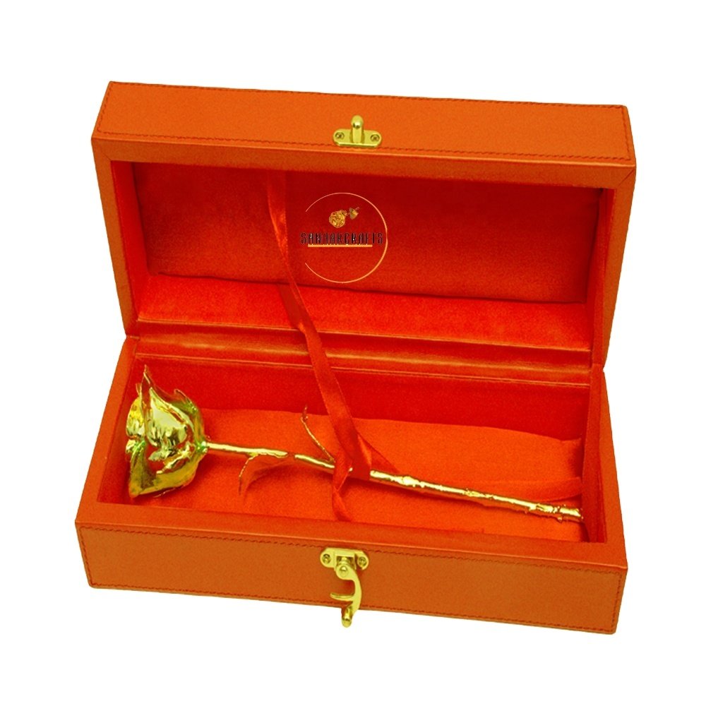 2022 Wholesale Fashionable & Stylish 24k Gold Plated Natural Gold Rose Handmade Preserved Rose Gold Flower Dipped Real Natural G