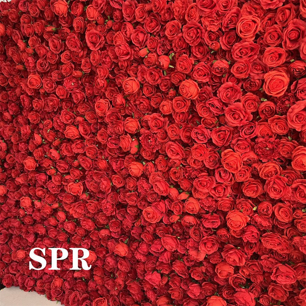 SPR 5D style high quality Red flower wall panel wedding flower backdrop preserved flower wall