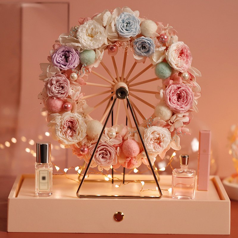 BLH Amazon's best-selling Romantic Mother's Day gift love Ferris wheel eternal flowers in glass valentine's Day Anniversary gift Best gift for Valentine's day