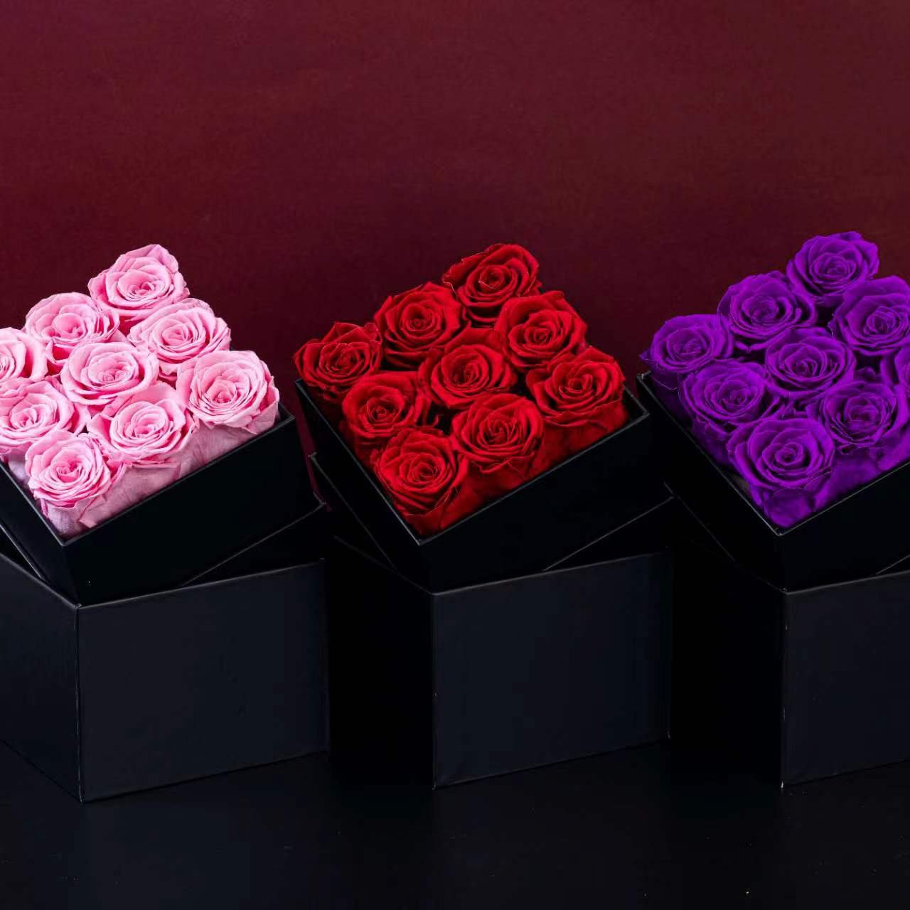 Decorative Flowers Gift Immortal Infinity Eternal Forever Stabilized Preserved Roses Box