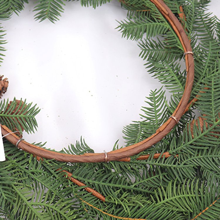 61cm Christmas Hemlock Pine Cone Ring Preserved Artificial Christmas Wreath Wall Table Decoration for Festive Season