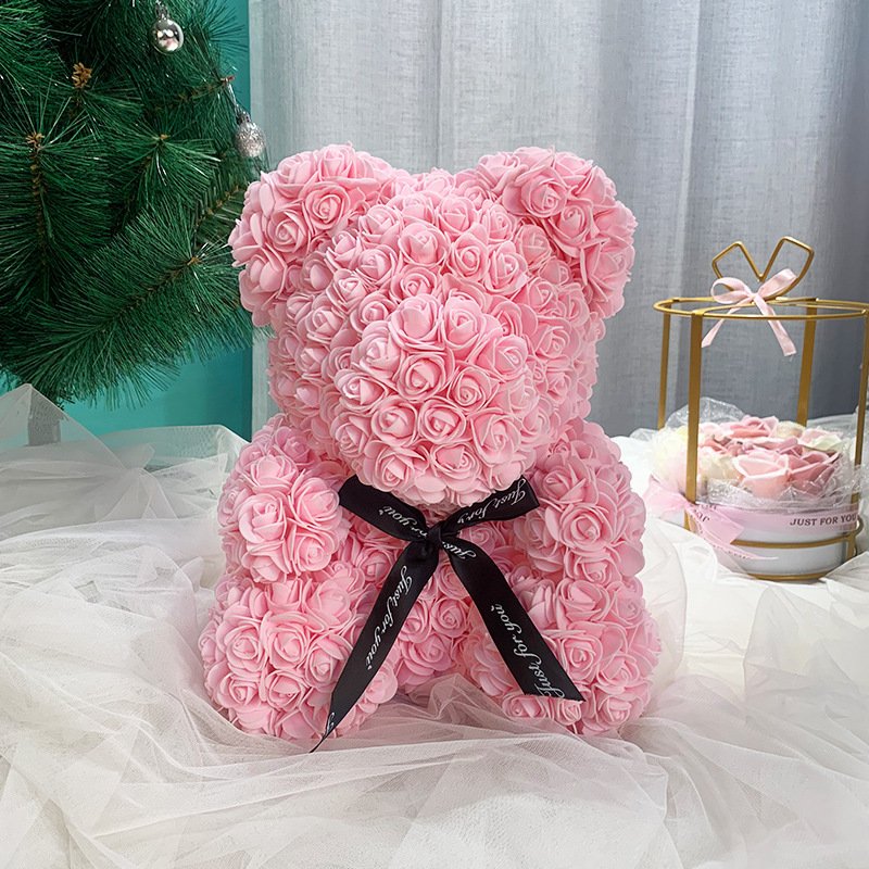 2024 Hot Selling Handmade flower preserved Teddy Bear Real rose preserved flower