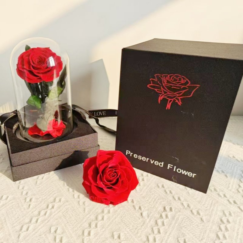 2024 tiktok hot selling Eternal Rose Flowers Morthers Day Everlasting Preserved Flower Forever Roses In Glass Dome Led