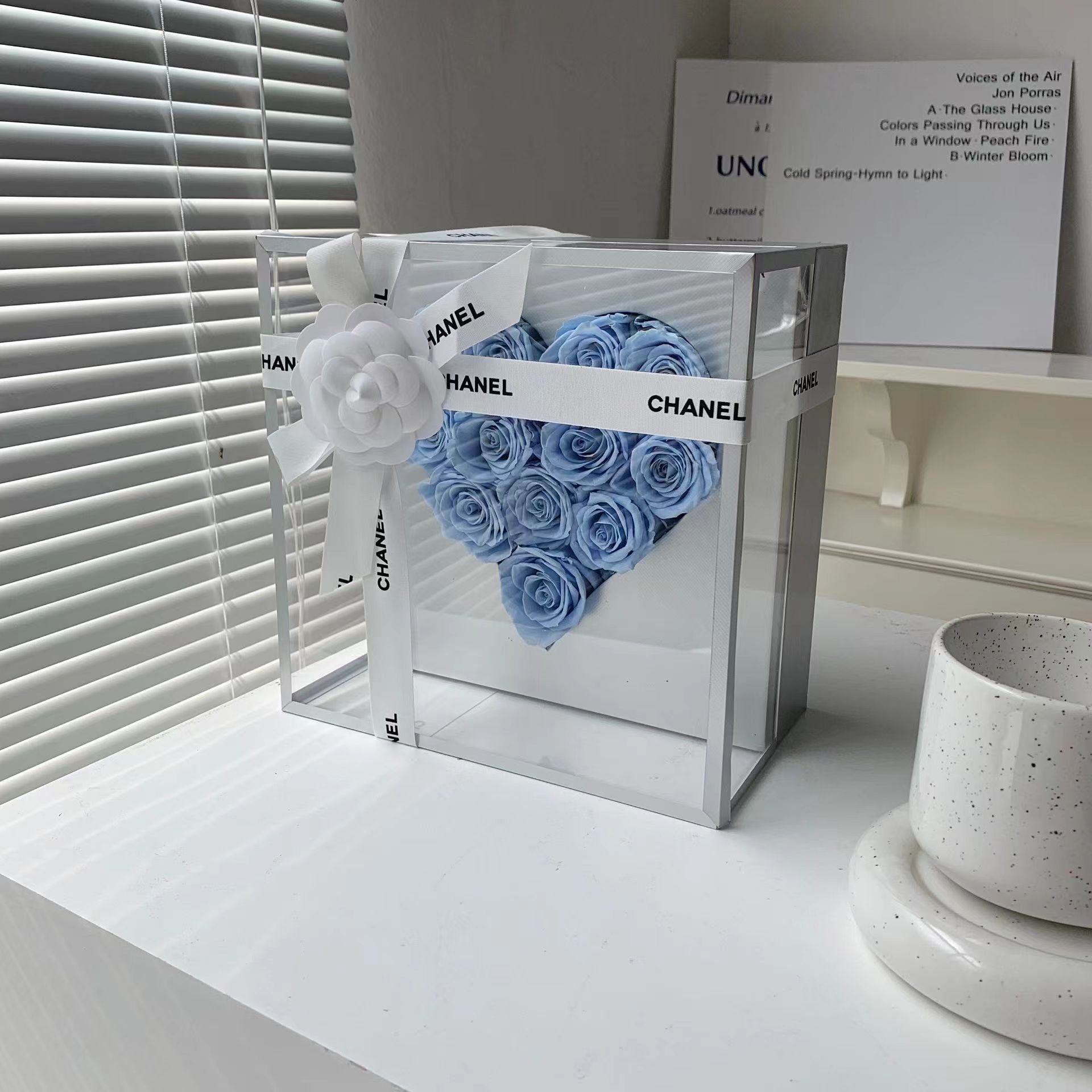 Mothers Day Gift wholesale heart shape everlasting Infinity forever preserved eternal rose in acrylic box flowers