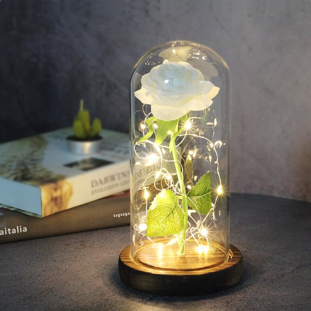 Wholesale Long Lasting Fresh Forever Real Touch Preserved Rose Flower In Glass Dome