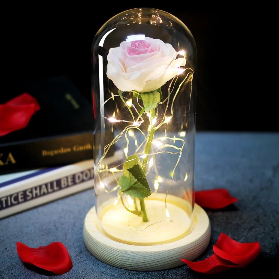 Wholesale Long Lasting Fresh Forever Real Touch Preserved Rose Flower In Glass Dome