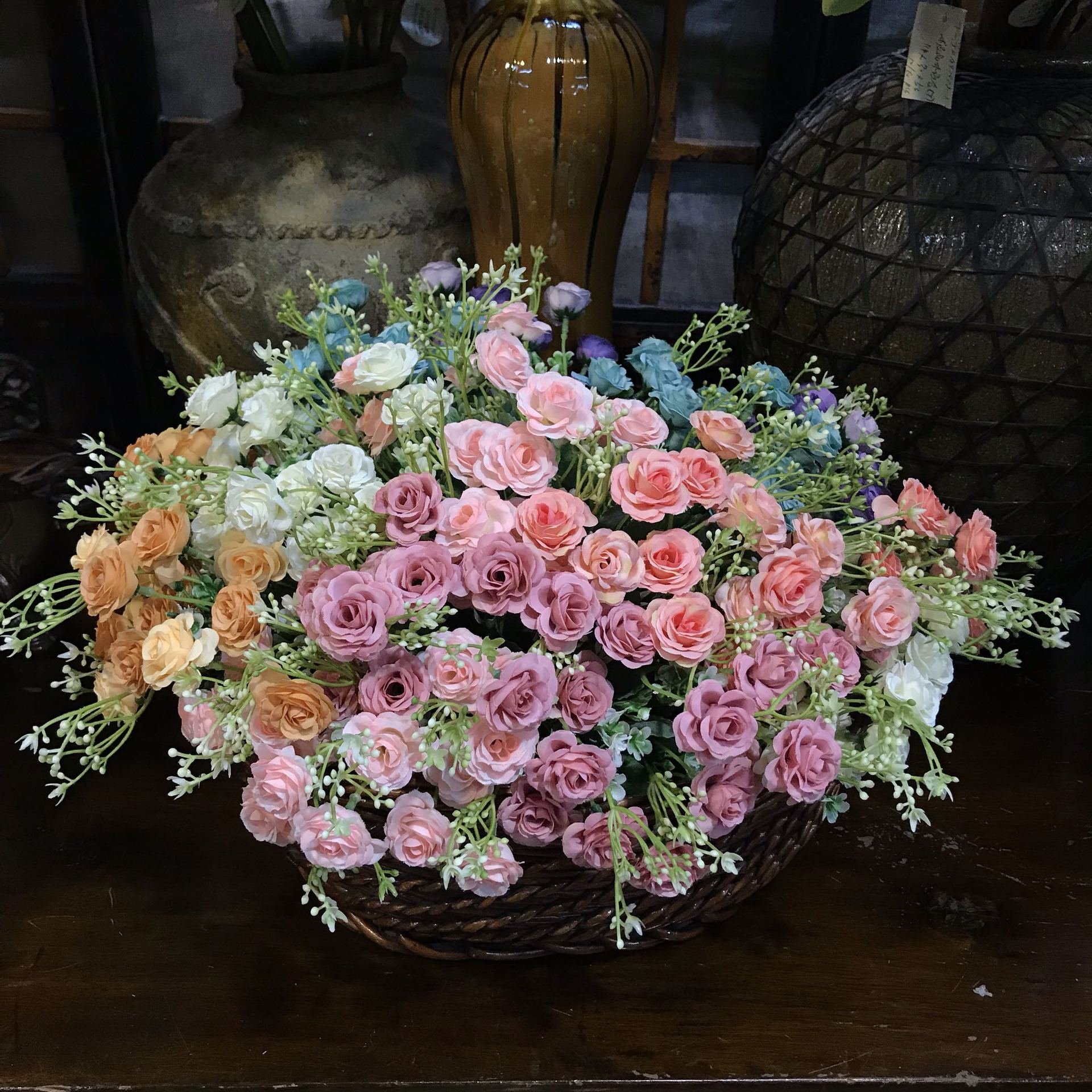 30CM Faux Decorative Preserved Flower Arrangement Christmas Artificial Rose Flowers Realistic Silk Eternal Roses
