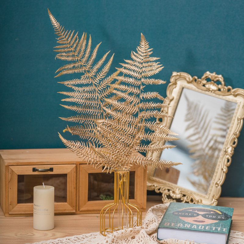 factory supply Wholesale real gold Fern Leaf Preserved flower wedding Decoration Dried Mountain flowers & wreaths