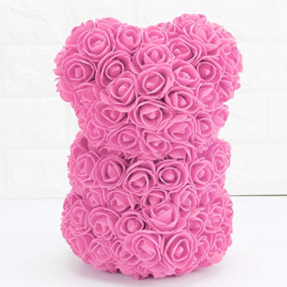 Best Quality Pink Rose Teddy Bear 25cm Beautiful Heart Rose Bear For Anniversary Gifts