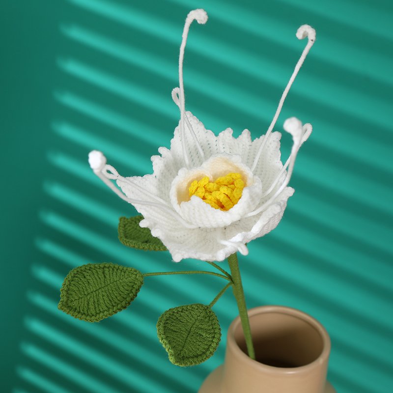 Creative Hand Handmade Flower Crochet Knitting Flowers the Blood Dendrobium hand kmitted flower crochet bouquet