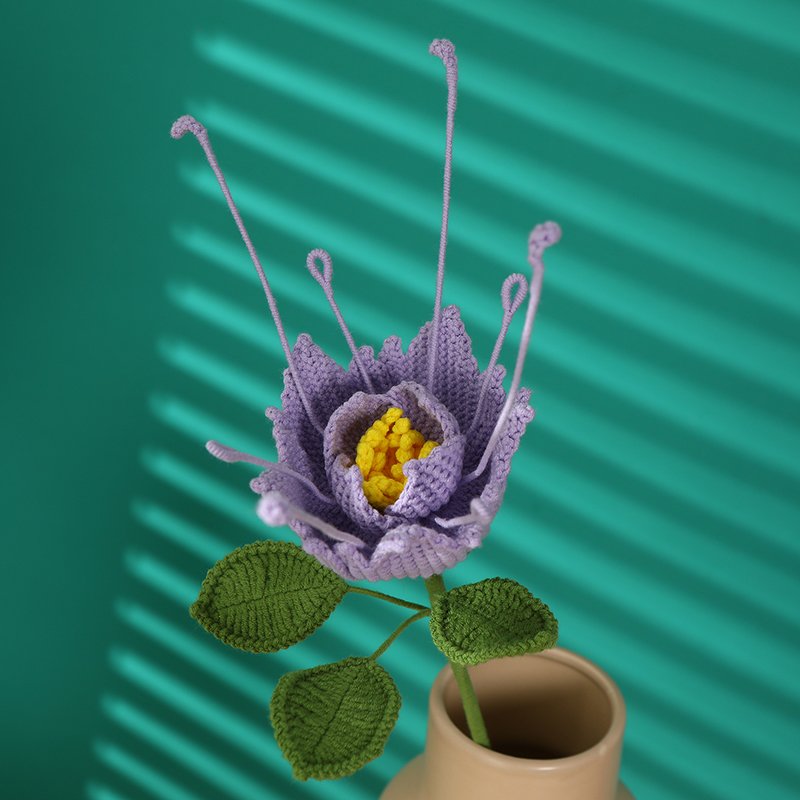 Creative Hand Handmade Flower Crochet Knitting Flowers the Blood Dendrobium hand kmitted flower crochet bouquet