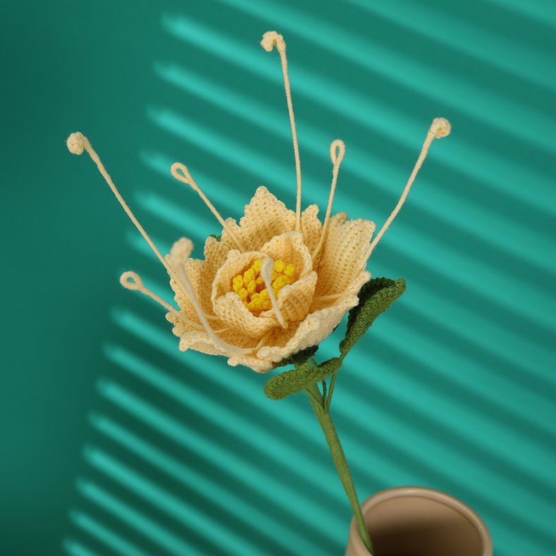 Creative Hand Handmade Flower Crochet Knitting Flowers the Blood Dendrobium hand kmitted flower crochet bouquet