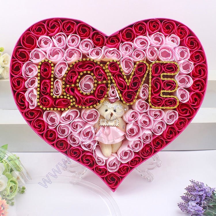 Love 100 Forever Rose Pink Eternal Romantic Valntines For Her Imprint Handmade Preserved Real Flowers Valentines Day Gifts