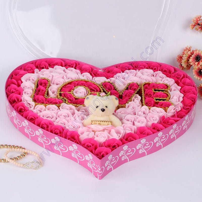 Love 100 Forever Rose Pink Eternal Romantic Valntines For Her Imprint Handmade Preserved Real Flowers Valentines Day Gifts