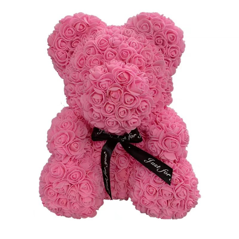 Top sale Valentines Day with Styrofoam Giant Mini Forever Artificial Flower Teddy Rose Bear Gift Box