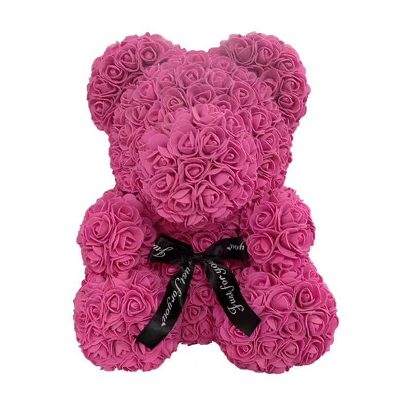 Top sale Valentines Day with Styrofoam Giant Mini Forever Artificial Flower Teddy Rose Bear Gift Box