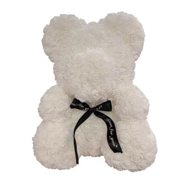 Top sale Valentines Day with Styrofoam Giant Mini Forever Artificial Flower Teddy Rose Bear Gift Box
