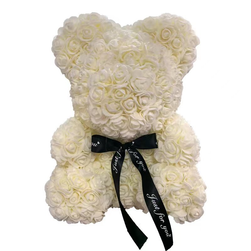 Top sale Valentines Day with Styrofoam Giant Mini Forever Artificial Flower Teddy Rose Bear Gift Box