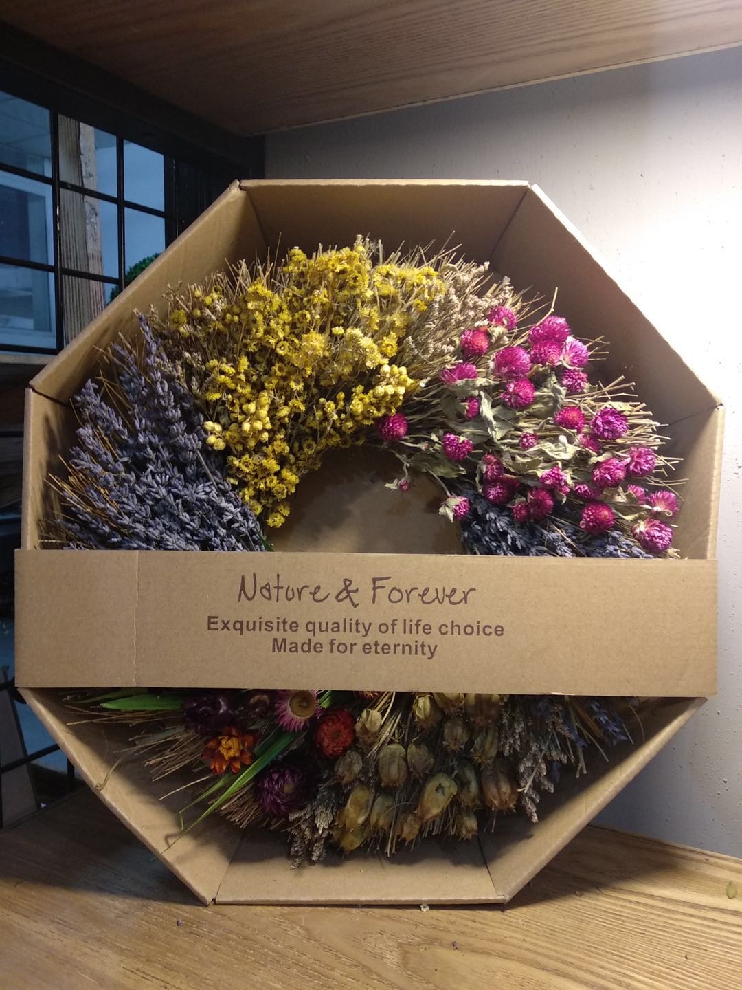 2019 new designs preserved flower wreath for spring decoration
