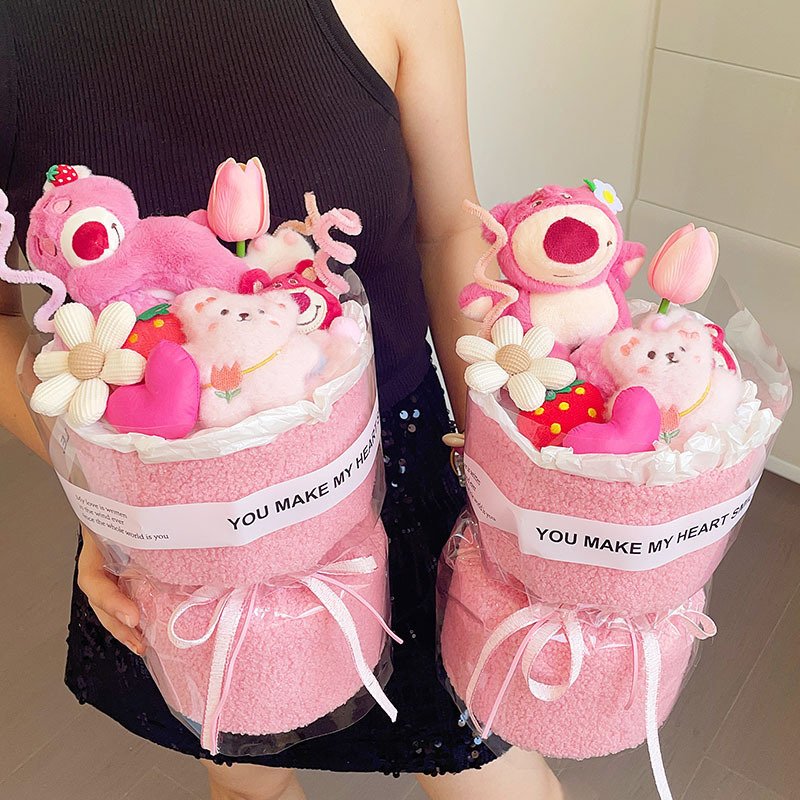 New Sanrio Kuromi Cinnamoroll Mymelody Kawaii Cartoon Doll Bouquet Anime Cute Girl Valentine Halloween Gift